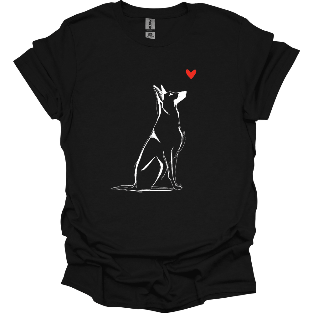 Beligian Malinois - Sketch Dog T-Shirt - Black
