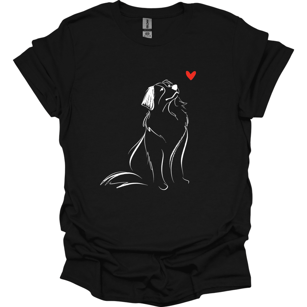 Bernese Mountain Dog - Sketch Dog T-Shirt - Black