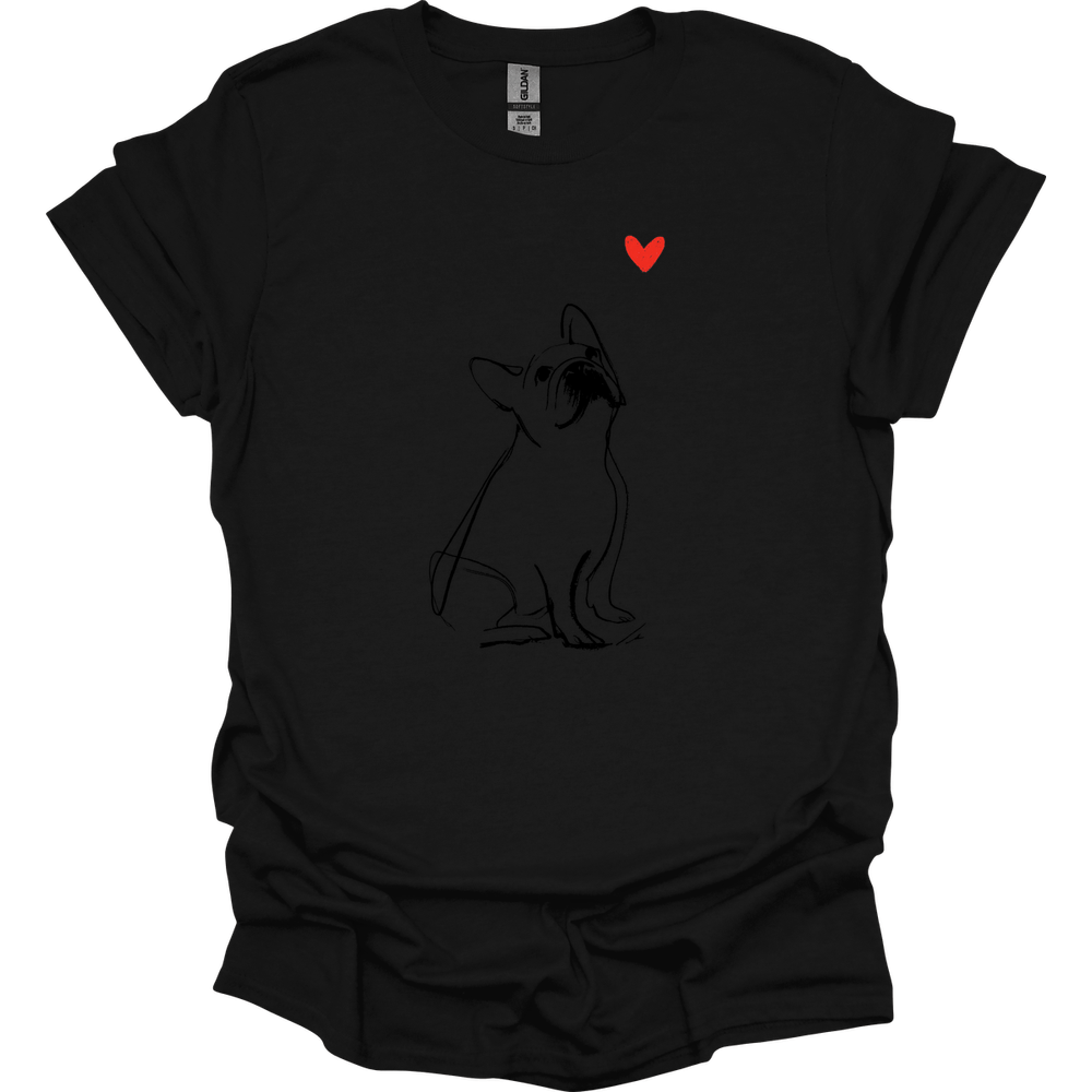 French Bulldog - Sketch Dog T-Shirt - Black