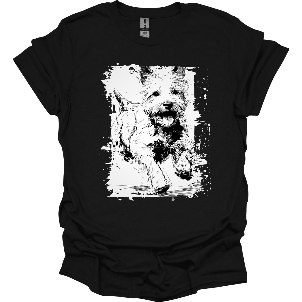 West Hightland White Terrier - Running Dog T-Shirt - Black