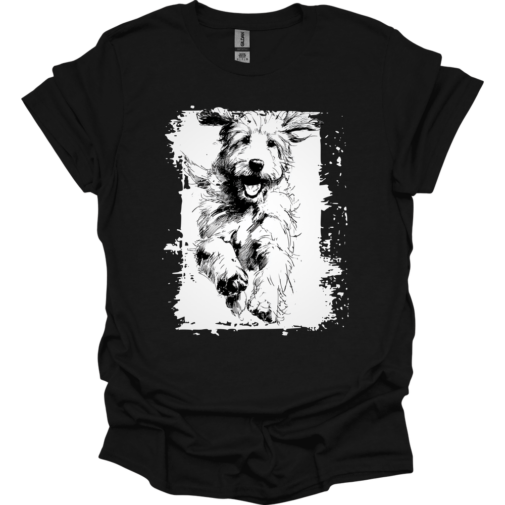 Golden Doodle - Running Dog T-Shirt - Black