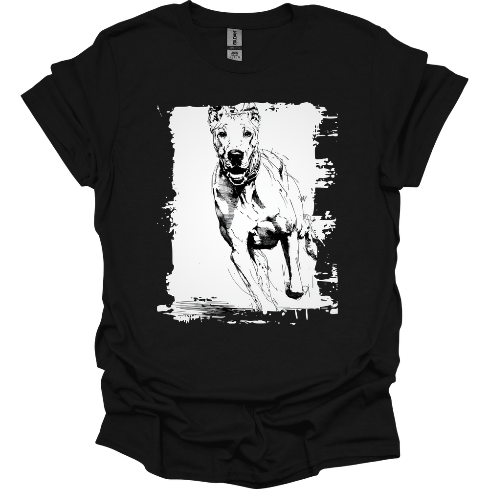 Great Dane - Running Dog T-Shirt - Black