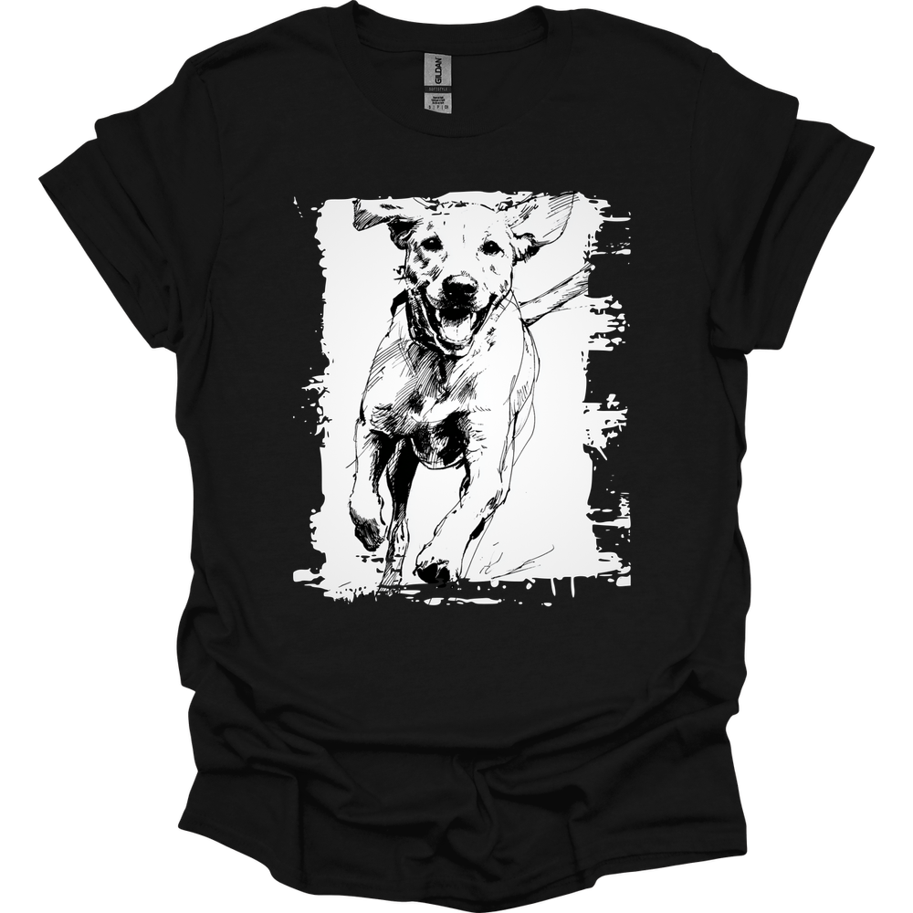 Labrador - Running Dog T-Shirt - Black