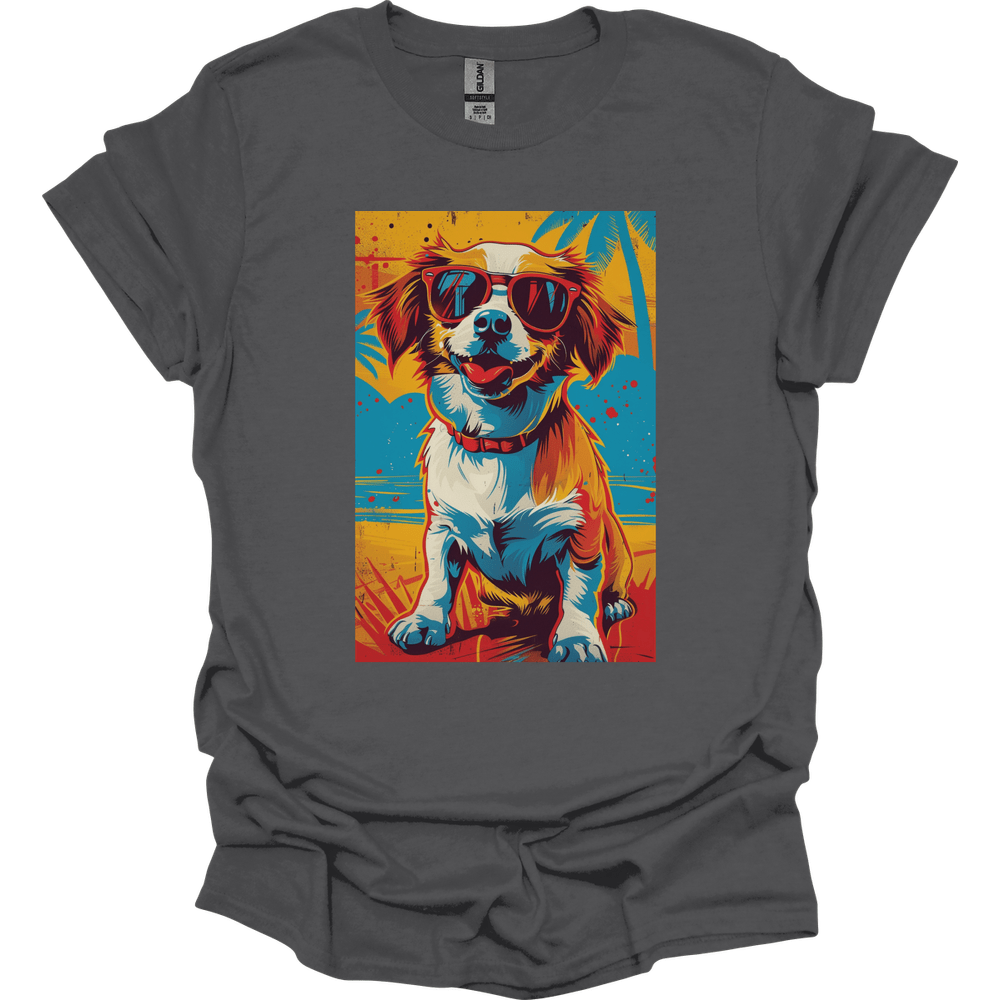 Papillon - Summer Dog T-Shirt - Charcoal