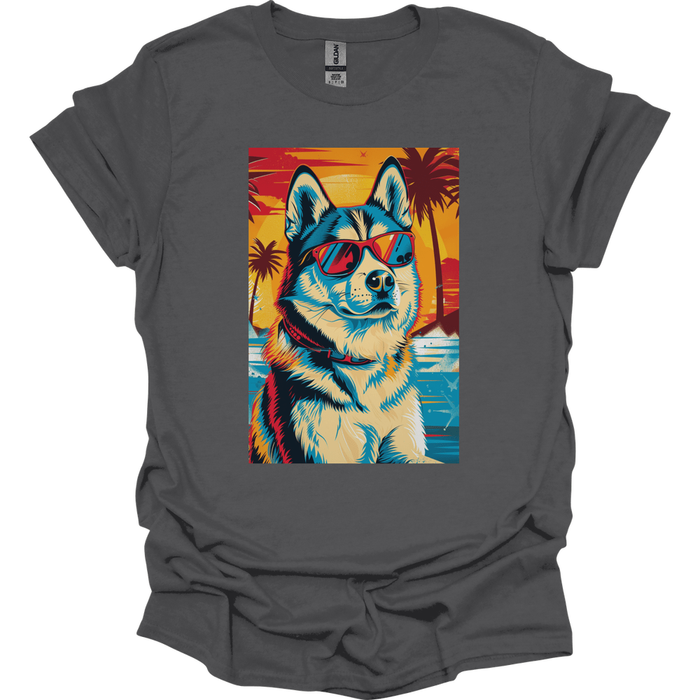 Siberian Husky - Summer Dog T-Shirt - Charcoal