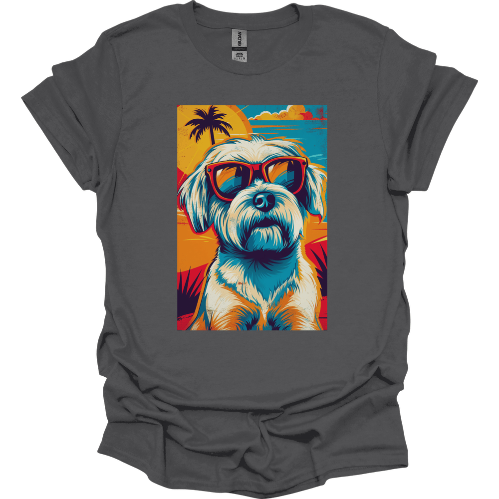 Maltese - Summer Dog T-Shirt - Charcoal