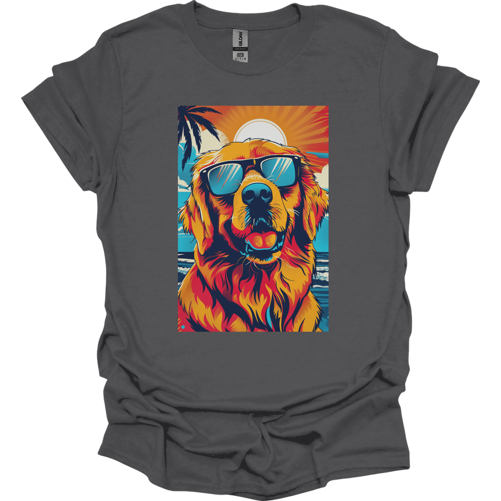Golden Retriever - Summer Dog T-Shirt - Charcoal