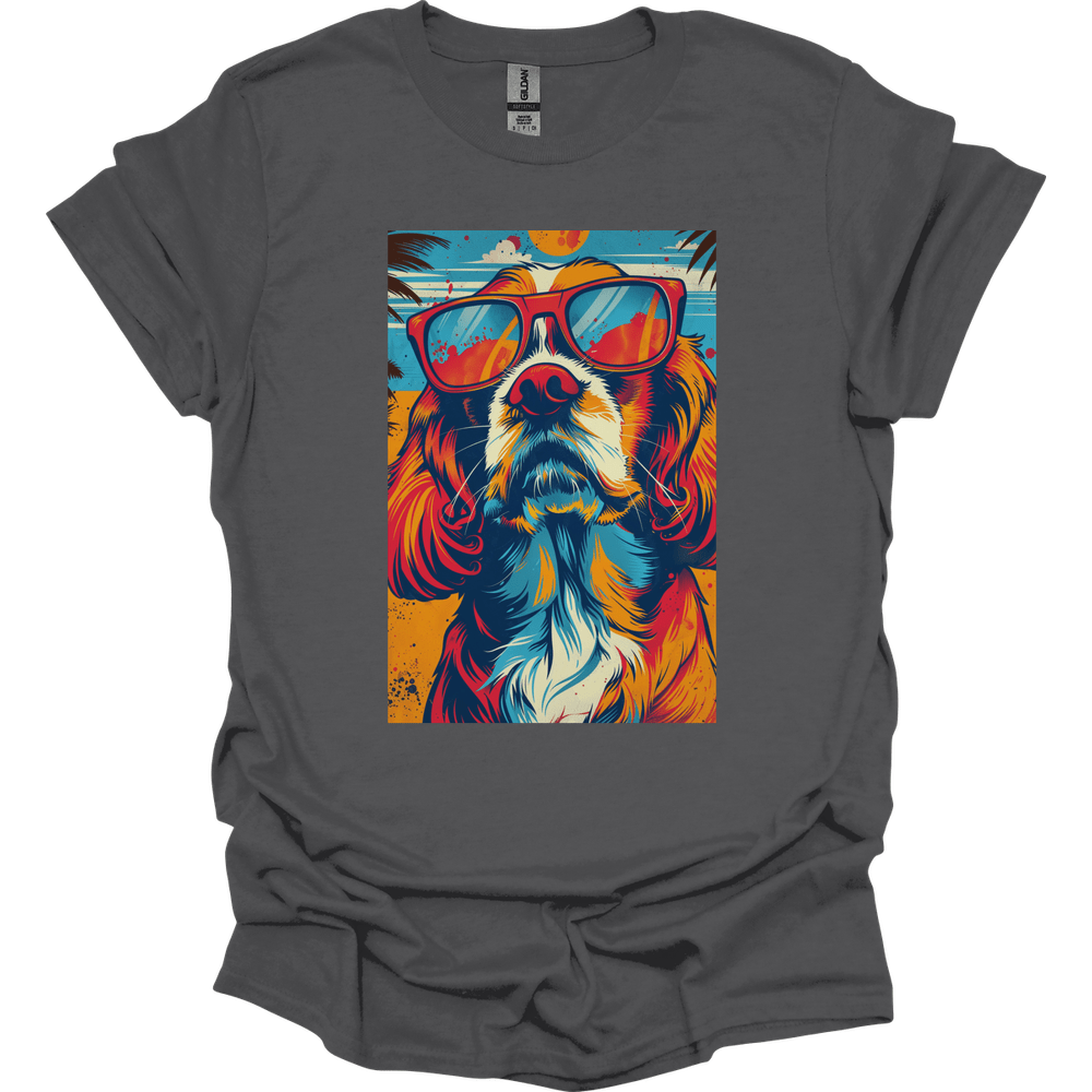 Cavalier King Charles Spaniel - Summer Dog T-Shirt - Charcoal