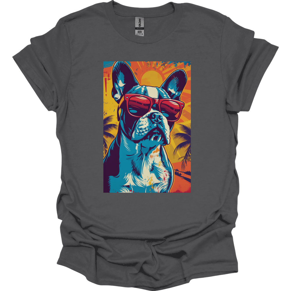 Boston Terrier - Summer Dog T-Shirt - Charcoal