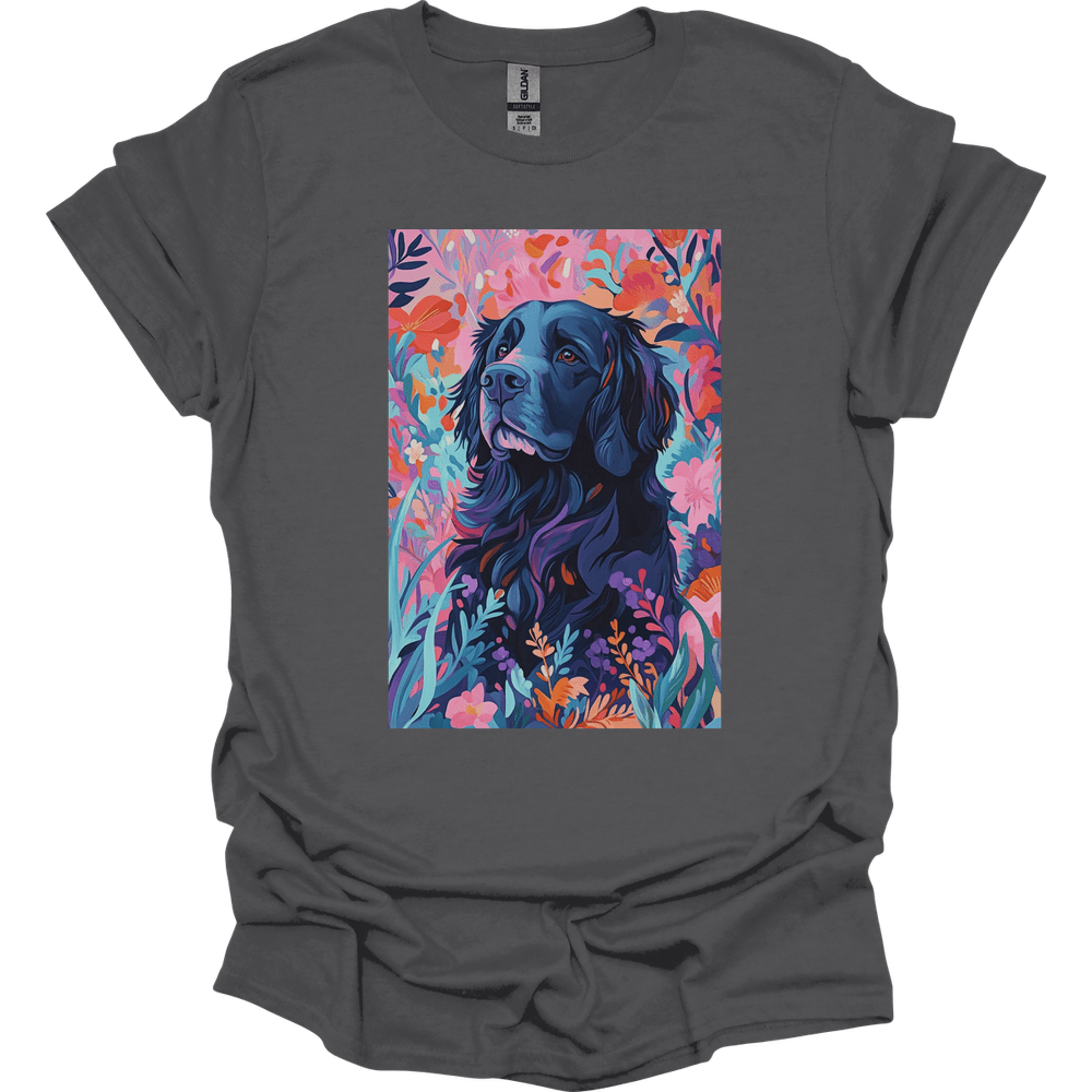 Newfoundland - Boho Dog T-Shirt - Charcoal