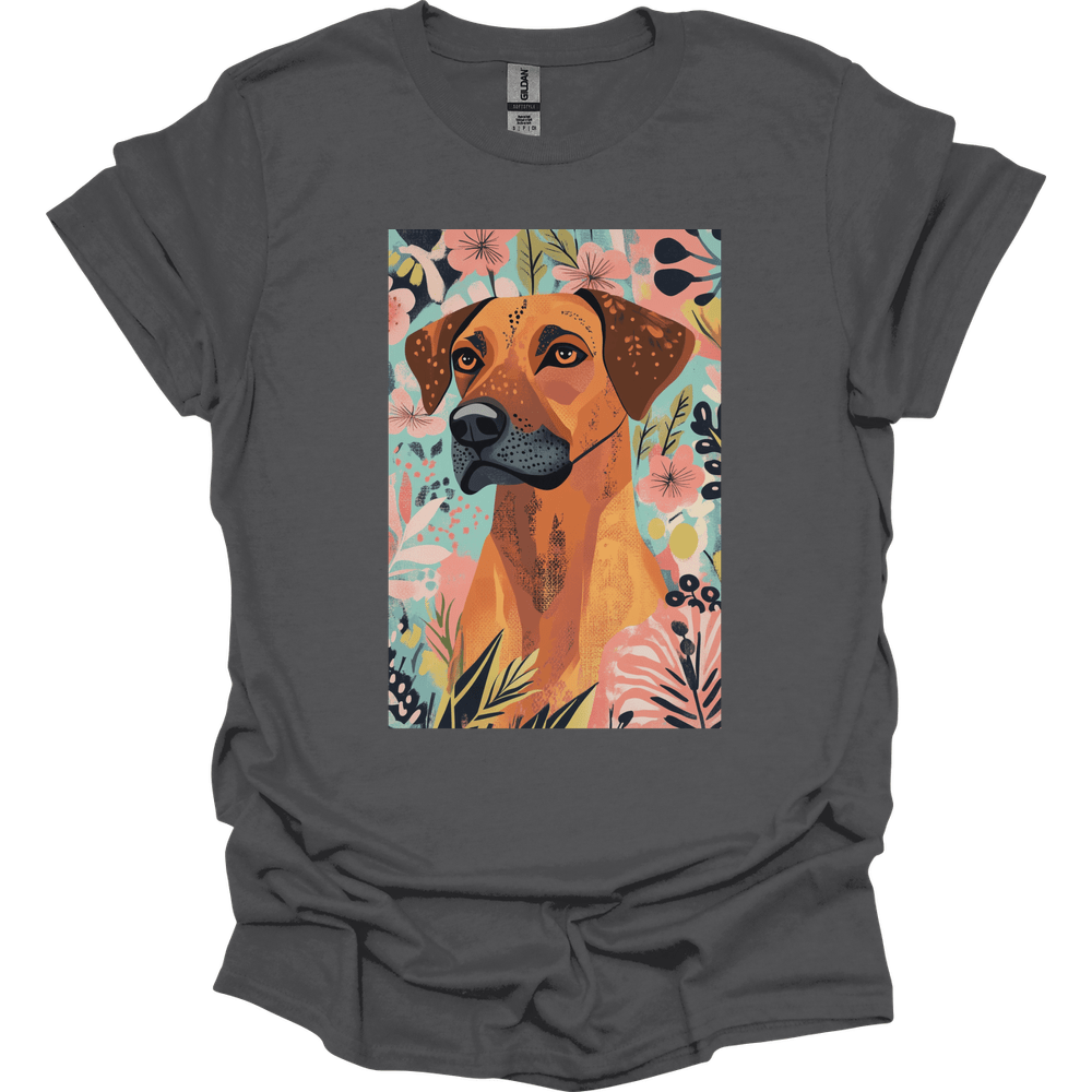 Rhodesian Ridgeback - Boho Dog T-Shirt - Charcoal