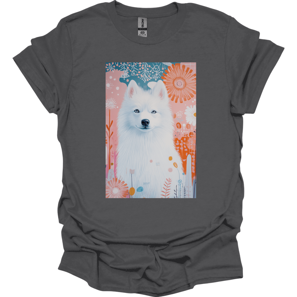 Samoyed - Boho Dog T-Shirt - Charcoal