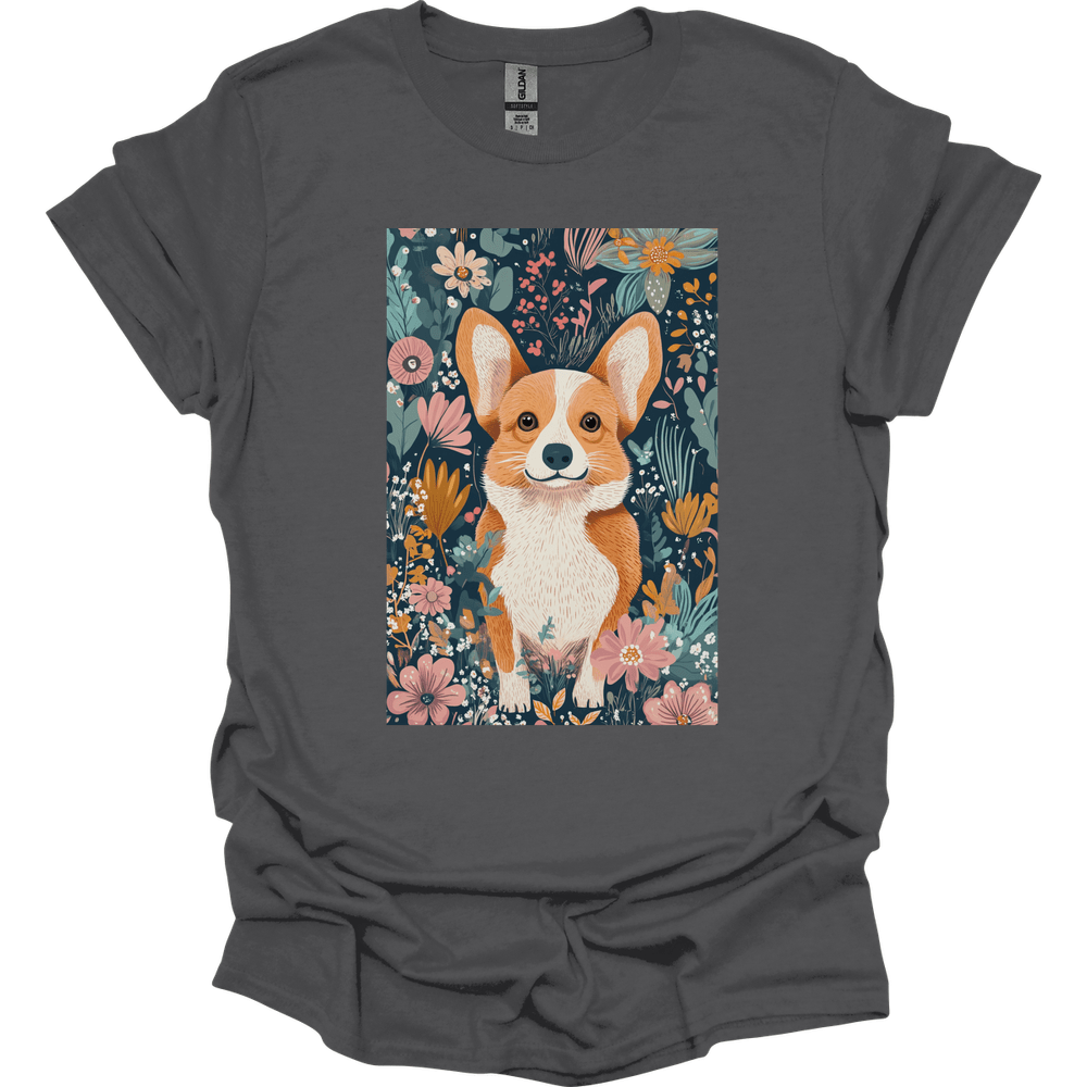 Pembroke Welsh Corgi - Boho Dog T-Shirt - Charcoal