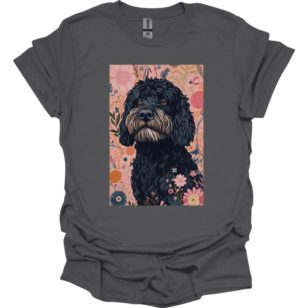 Portuguese Water Dog - Boho Dog T-Shirt - Charcoal