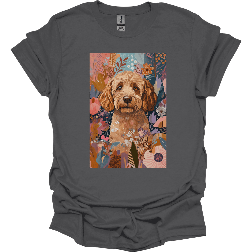 Labradoodle - Boho Dog T-Shirt - Charcoal