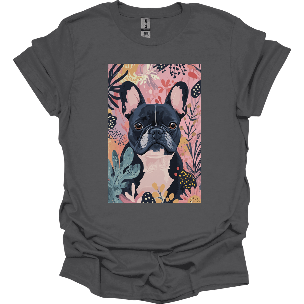 French Bulldog - Boho Dog T-Shirt - Charcoal