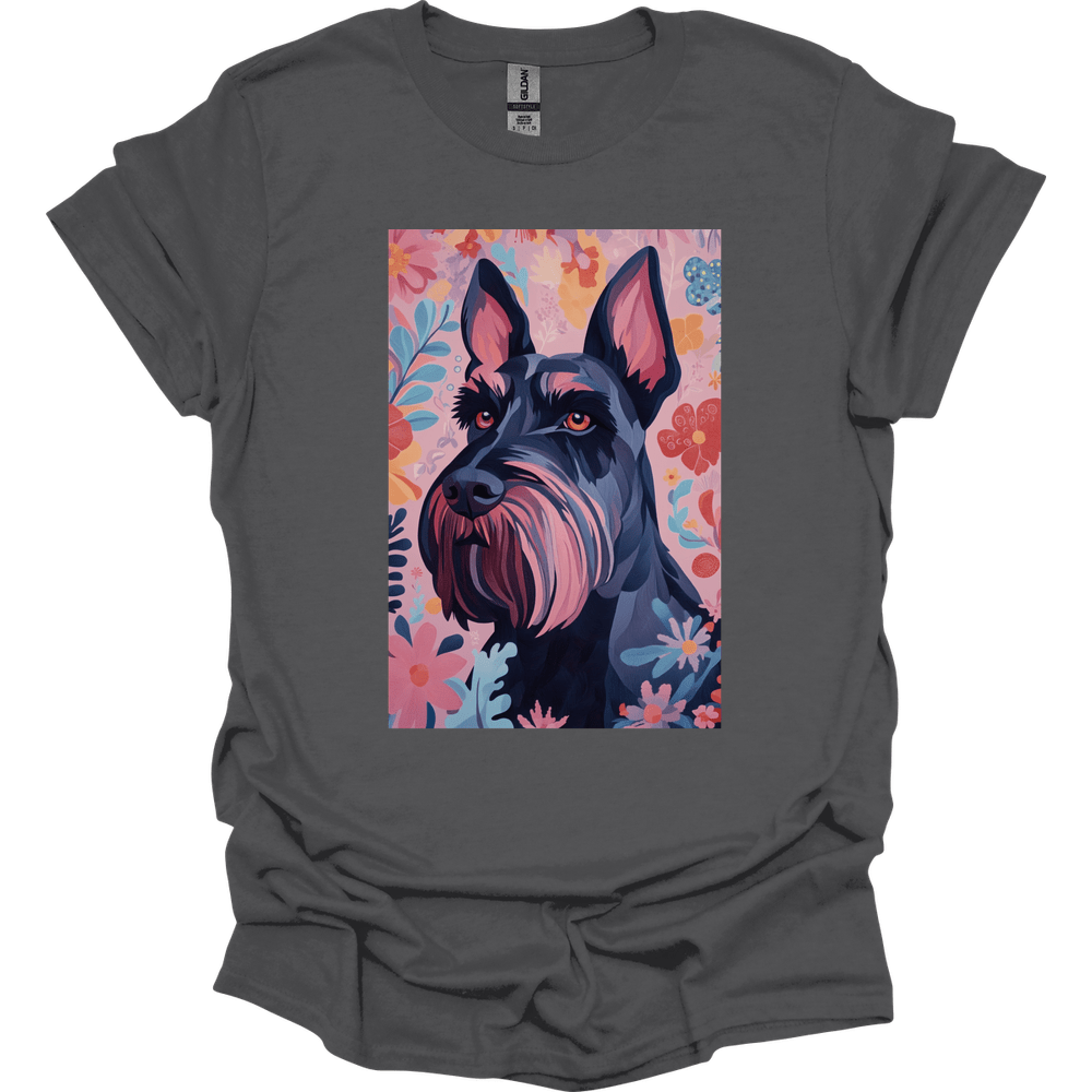 Giant Schnauzer - Boho Dog T-Shirt - Charcoal