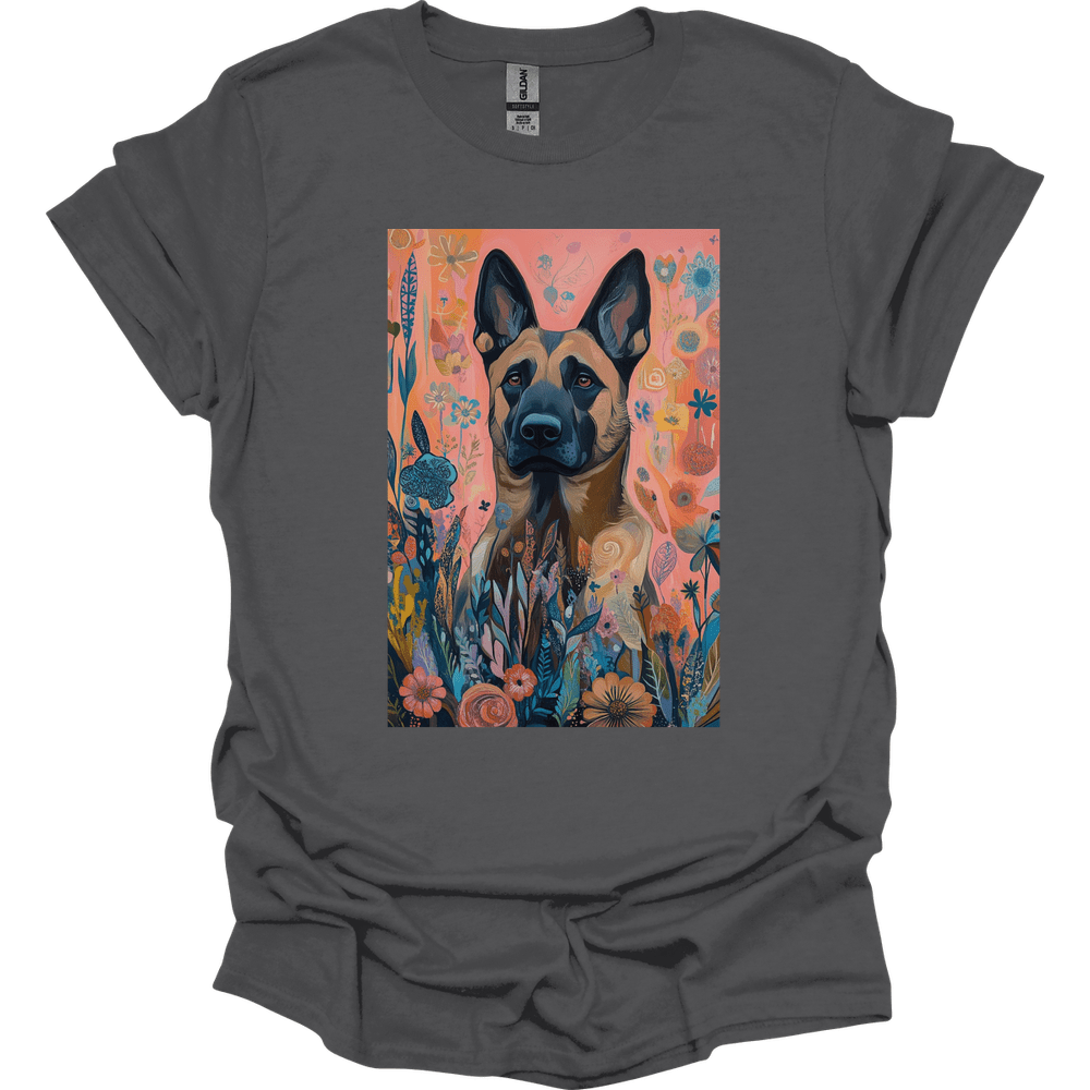 Dutch Shepherd - Boho Dog T-Shirt - Charcoal