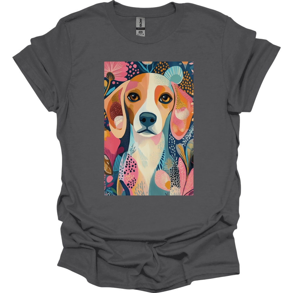 Beagle - Boho Dog T-Shirt - Charcoal