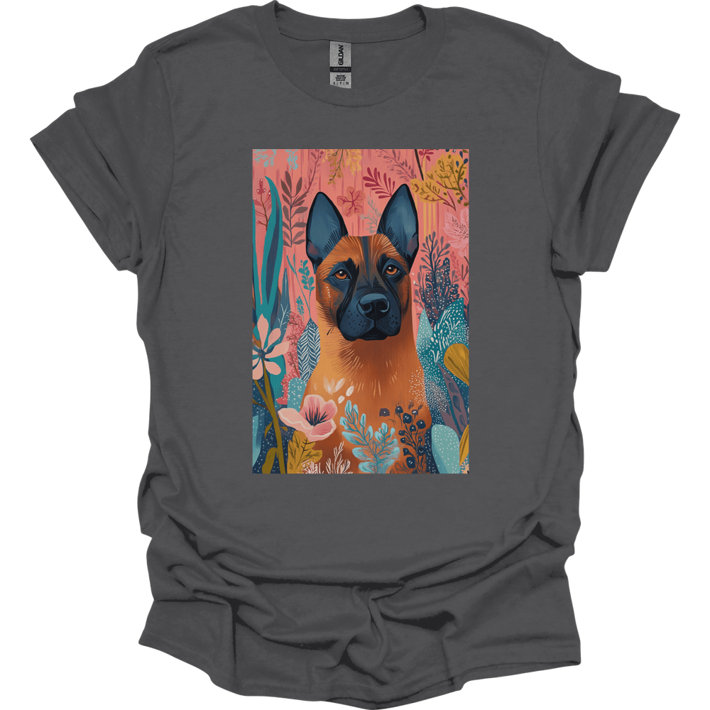 Beligian Malinois - Boho Dog T-Shirt - Charcoal