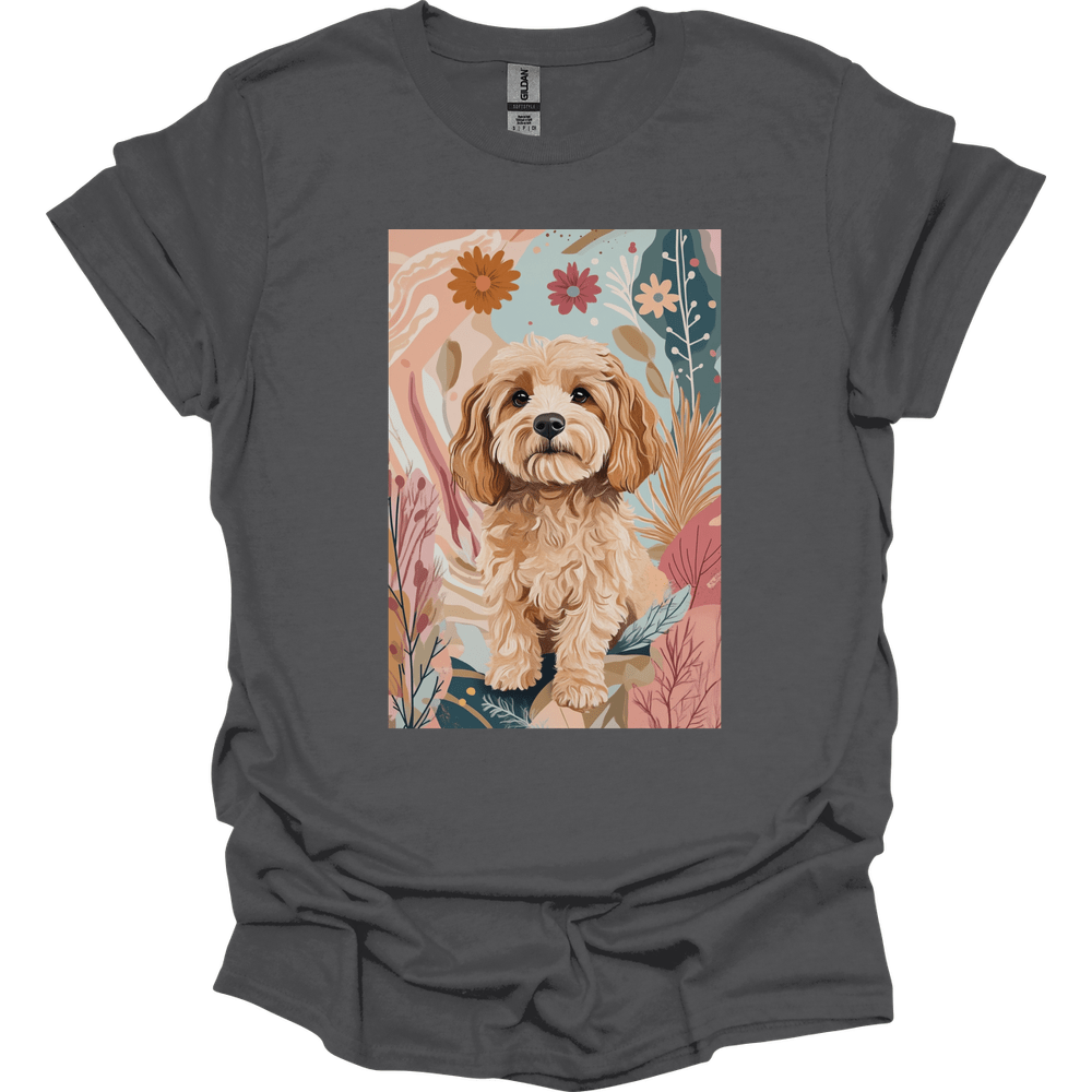 Cavapoo - Boho Dog T-Shirt - Charcoal
