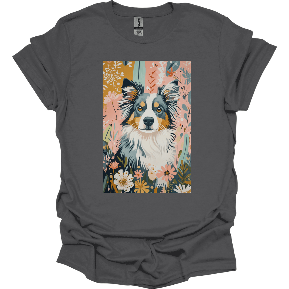 Australian Shepherd - Boho Dog T-Shirt - Charcoal
