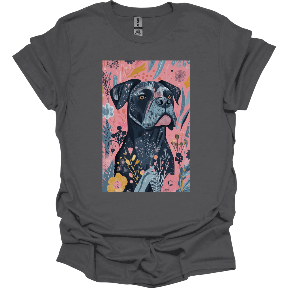 Cane Corso - Boho Dog T-Shirt - Charcoal