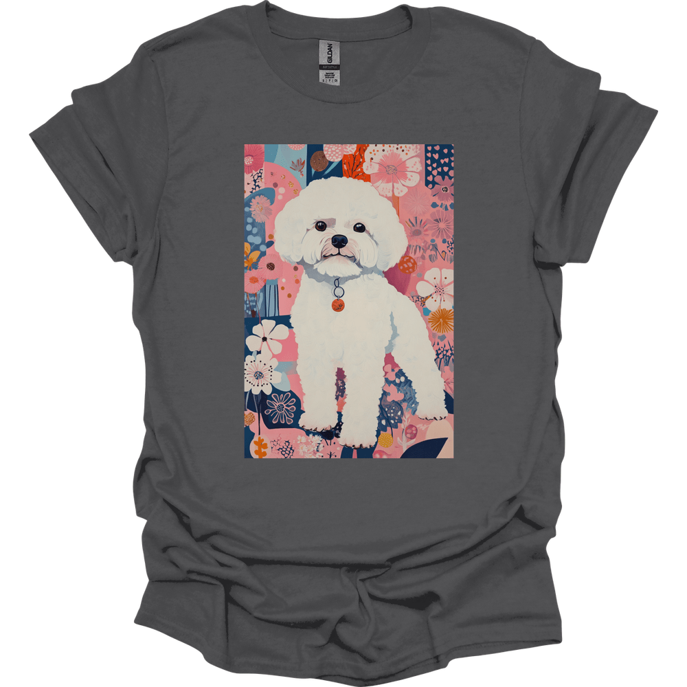 Bichon Frise - Boho Dog T-Shirt - Charcoal