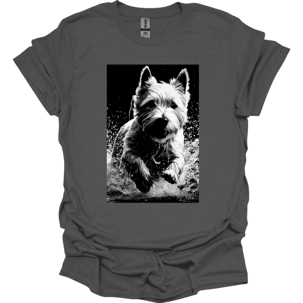 West Highland White Terrier - Puddle Dog T-Shirt - Charcoal