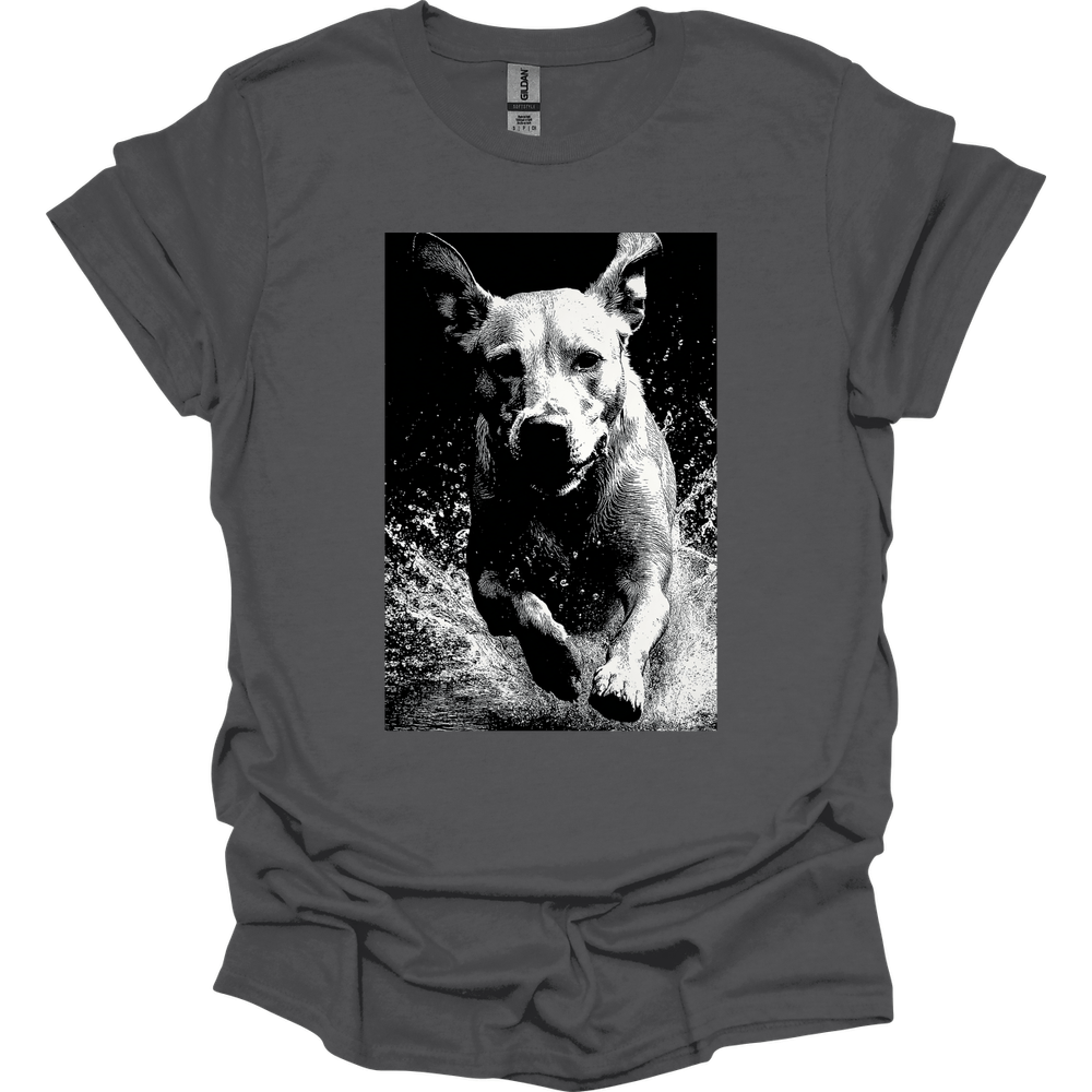 Labrador - Puddle Dog T-Shirt - Charcoal