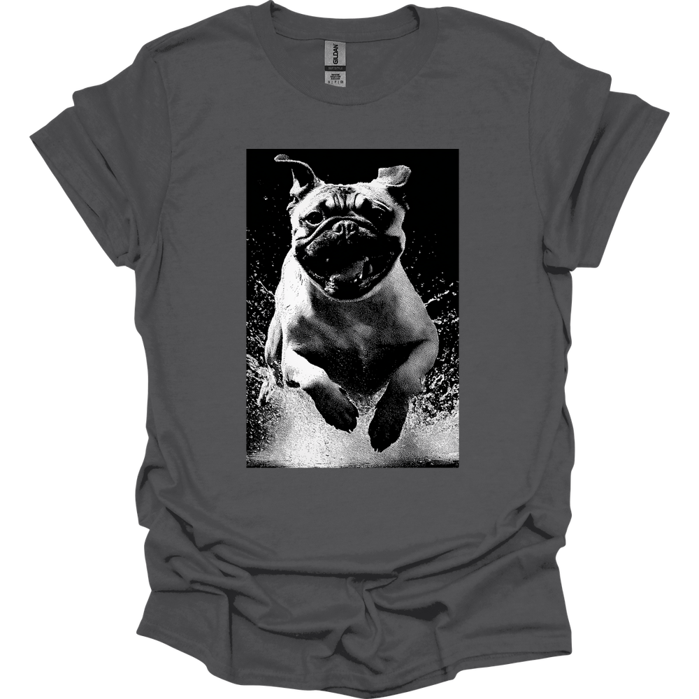 Pug - Puddle Dog T-Shirt - Charcoal