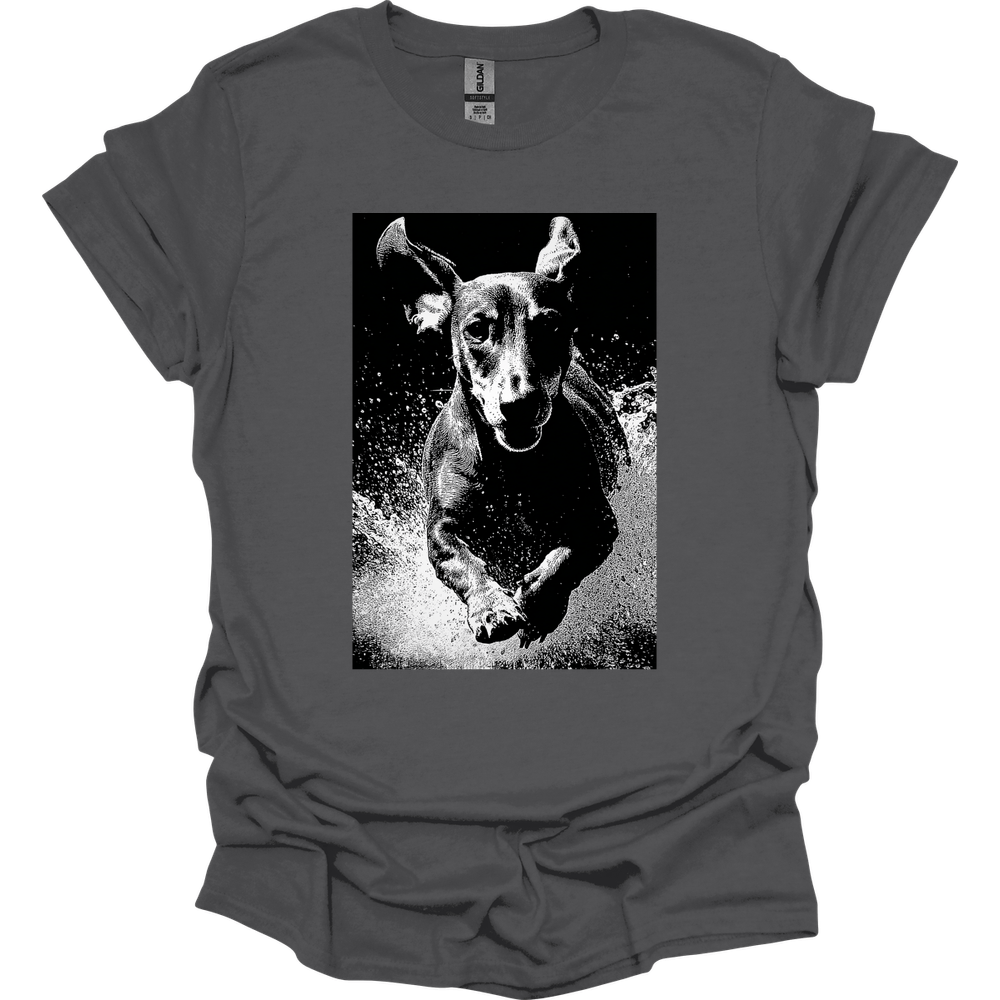 Dachshund - Puddle Dog T-Shirt - Charcoal