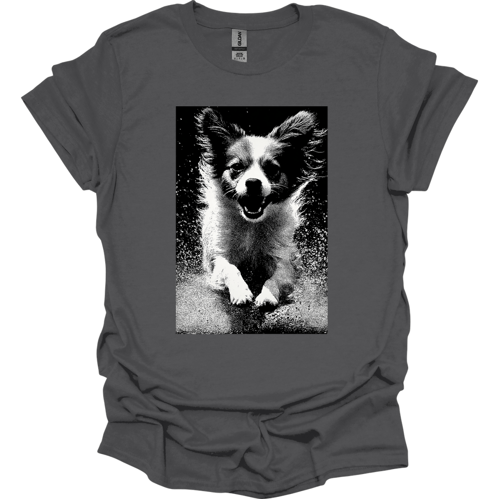 Papillon - Puddle Dog T-Shirt - Charcoal