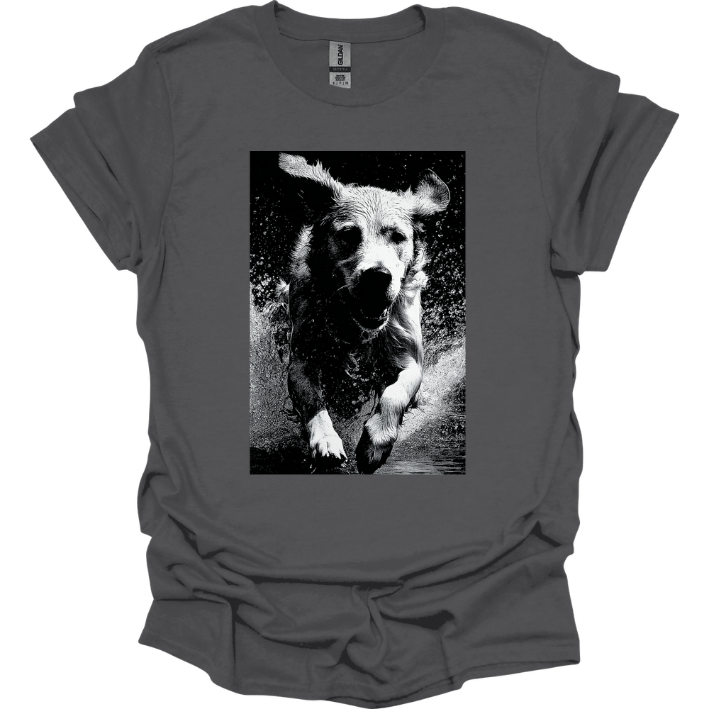 Golden Retriever - Puddle Dog T-Shirt - Charcoal
