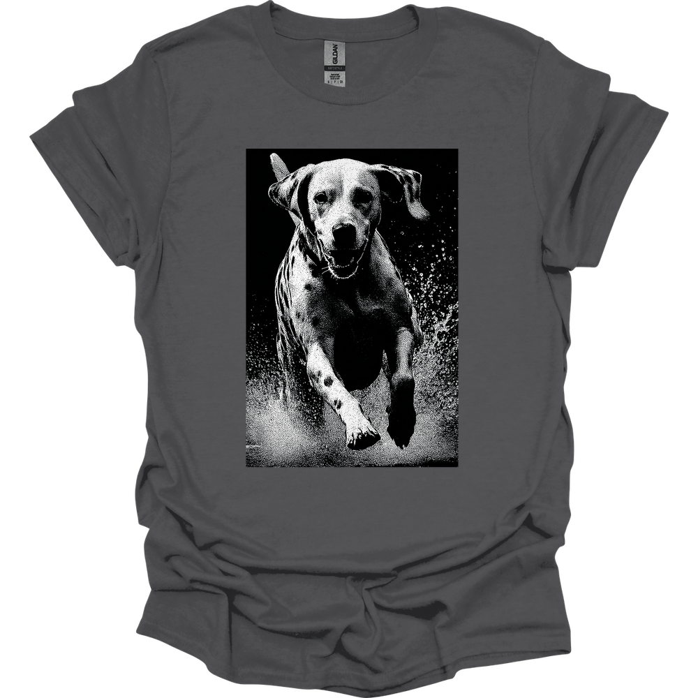 Dalmatian - Puddle Dog T-Shirt - Charcoal
