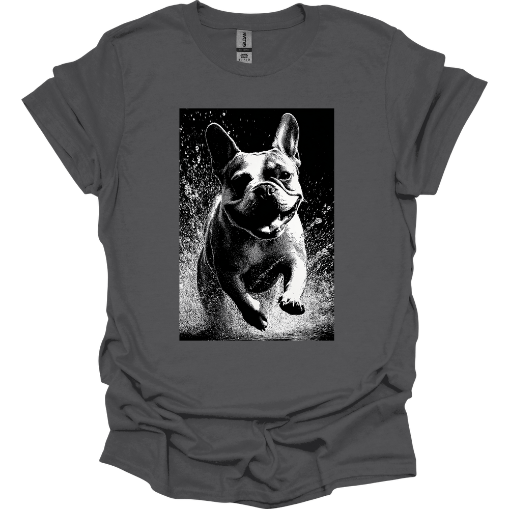 French Bulldog - Puddle Dog T-Shirt - Charcoal
