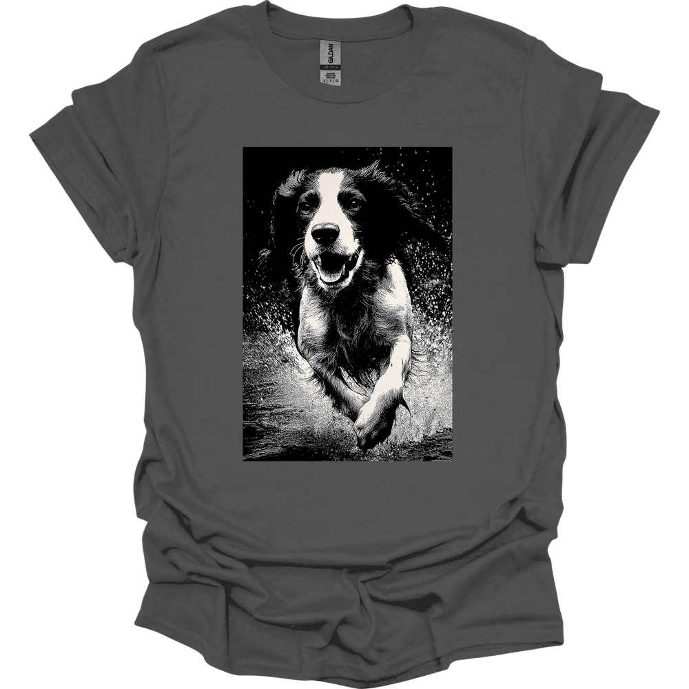 English Springer Spaniel - Puddle Dog T-Shirt - Charcoal