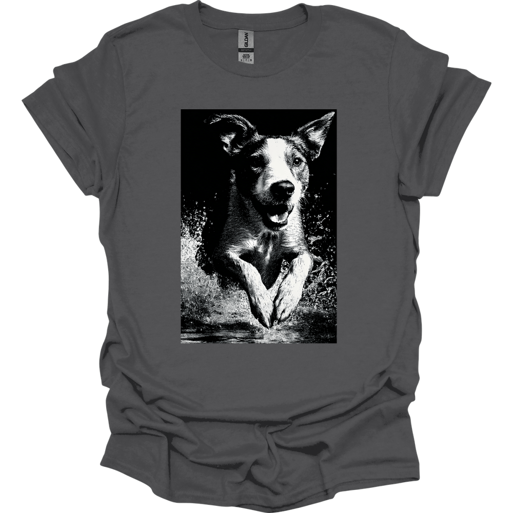Brittany - Puddle Dog T-Shirt - Charcoal