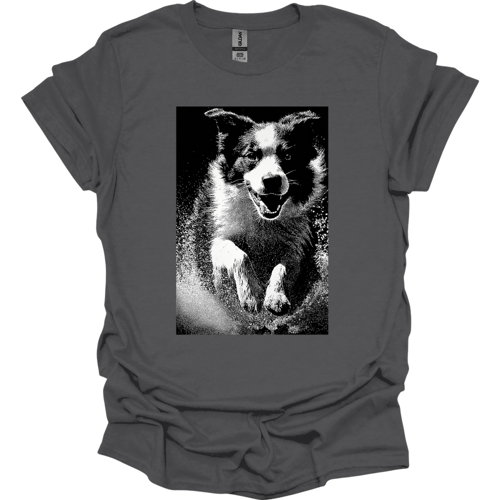 Australian Shepherd - Puddle Dog T-Shirt - Charcoal