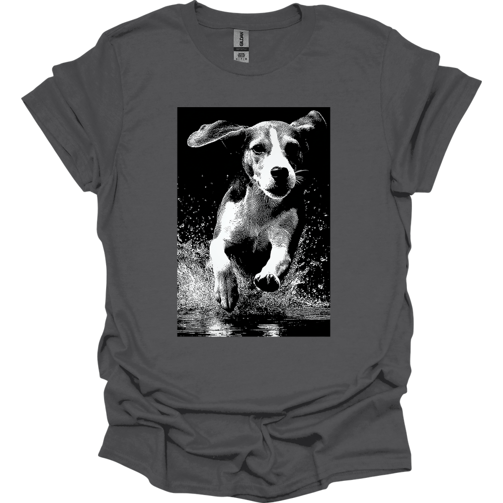 Beagle - Puddle Dog T-Shirt - Charcoal