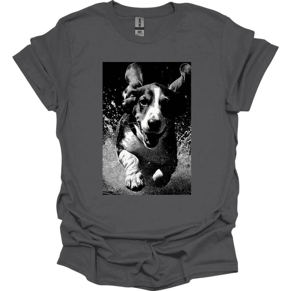 Basset Hound - Puddle Dog T-Shirt - Charcoal