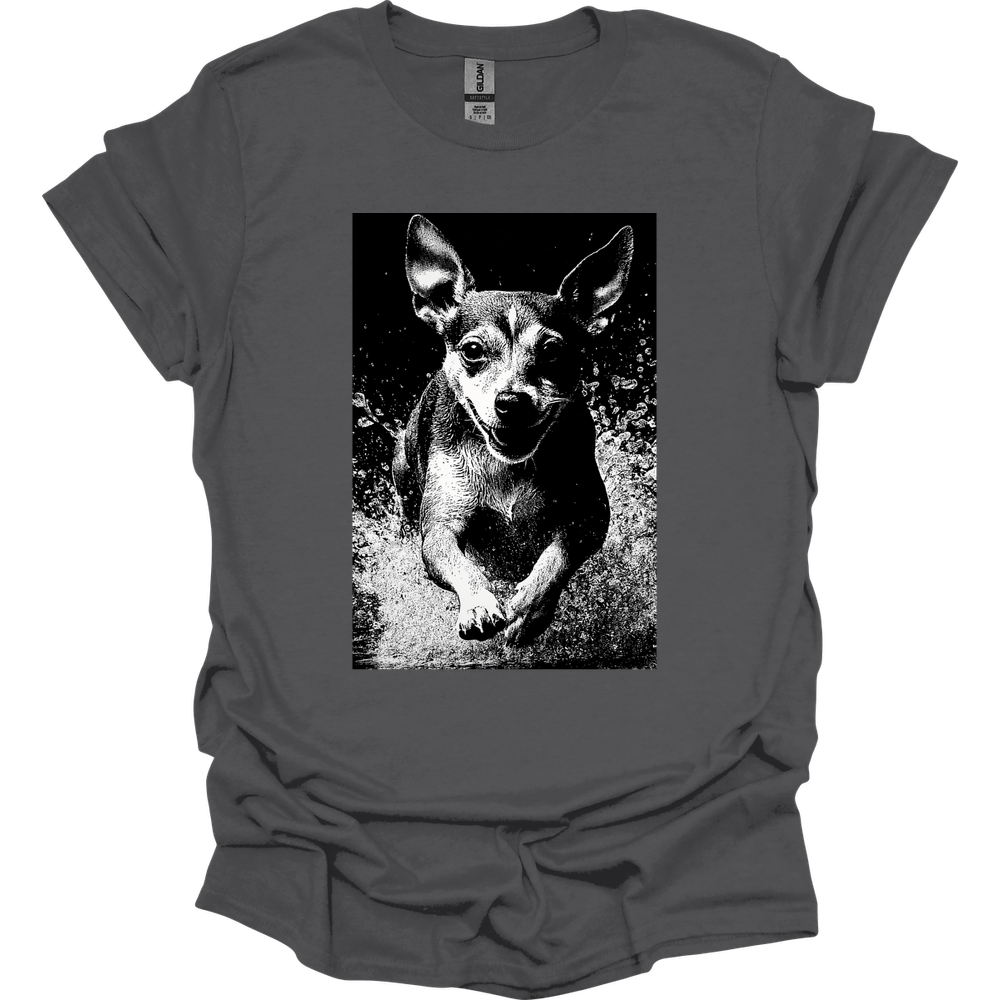 Chihuahua - Puddle Dog T-Shirt - Charcoal