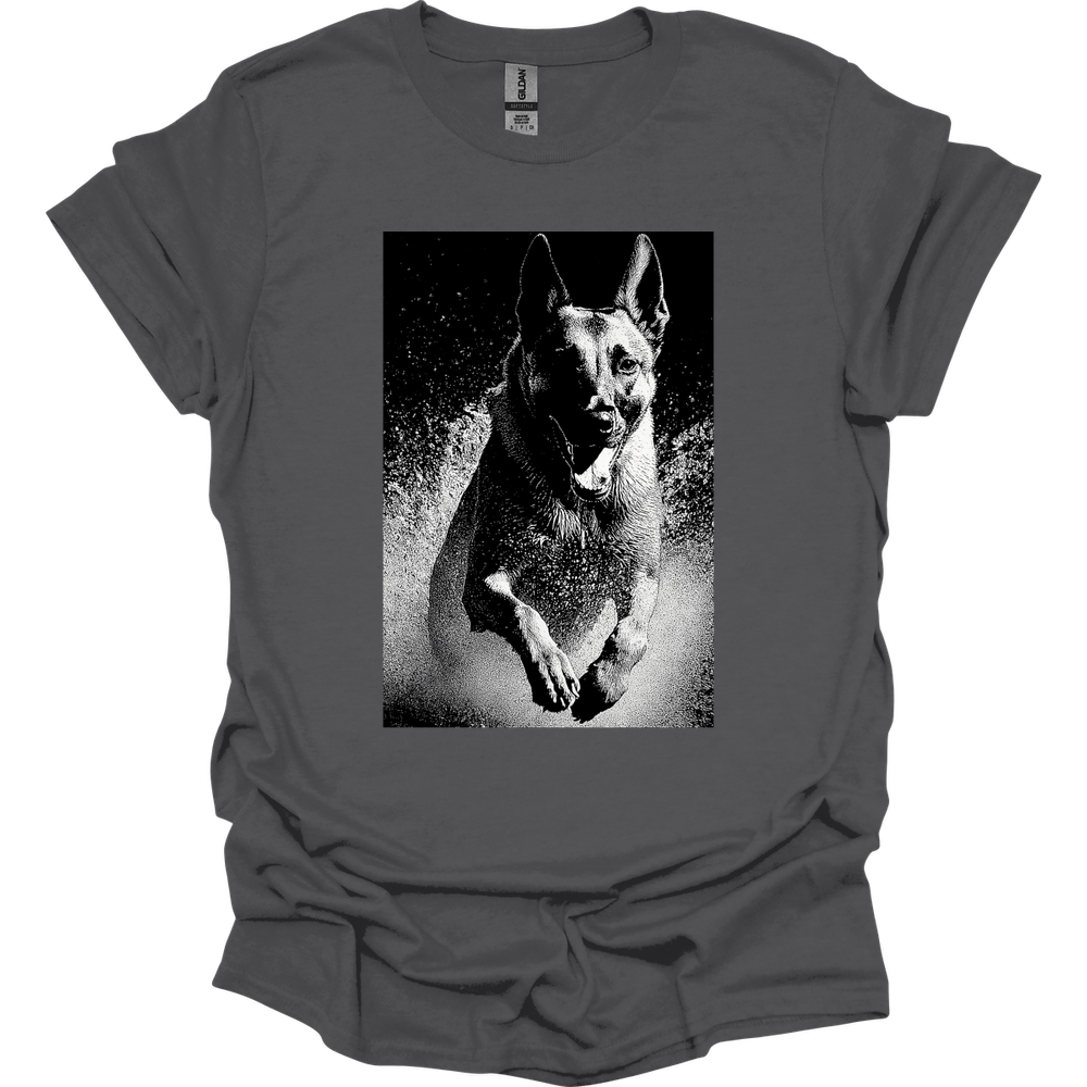 Belgian Malinois - Puddle Dog T-Shirt - Charcoal