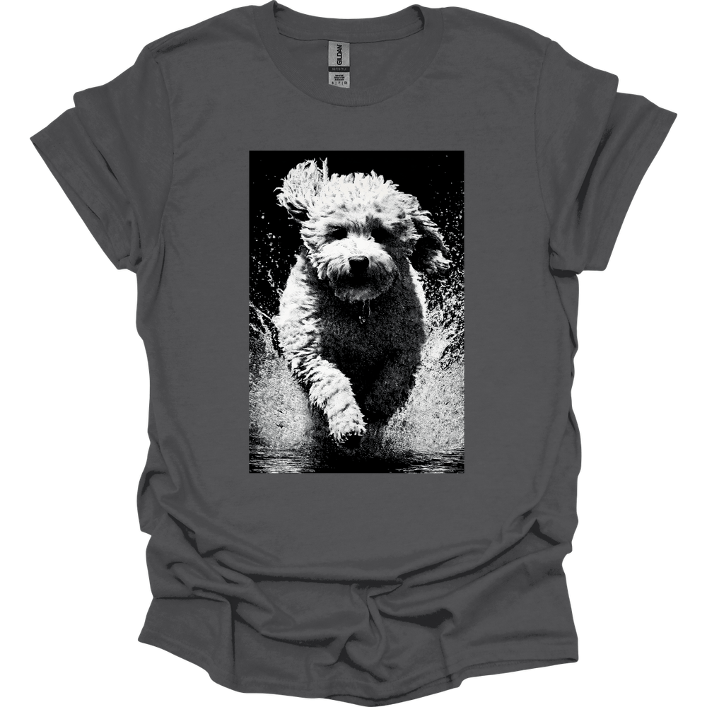 Bichon Frise - Puddle Dog T-Shirt - Charcoal