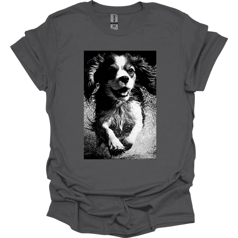 Cavalier King Charles Spaniel - Puddle Dog T-Shirt - Charcoal