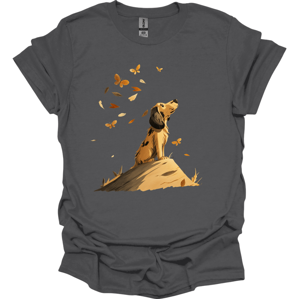 Basset Hound - Fall Dog T-Shirt - Charcoal