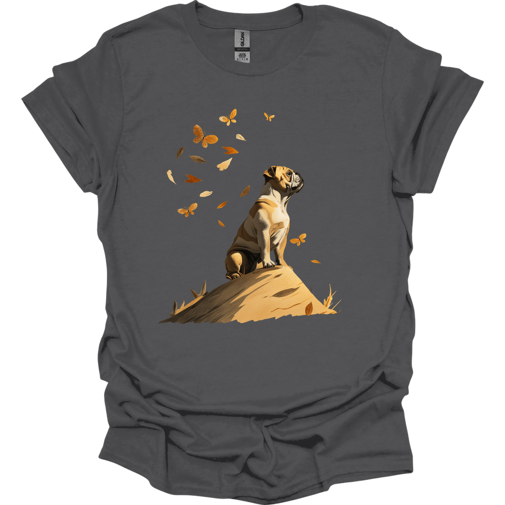 Bulldog - Fall Dog T-Shirt - Charcoal