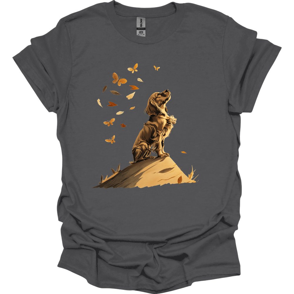 Cocker Spaniel - Fall Dog T-Shirt - Charcoal