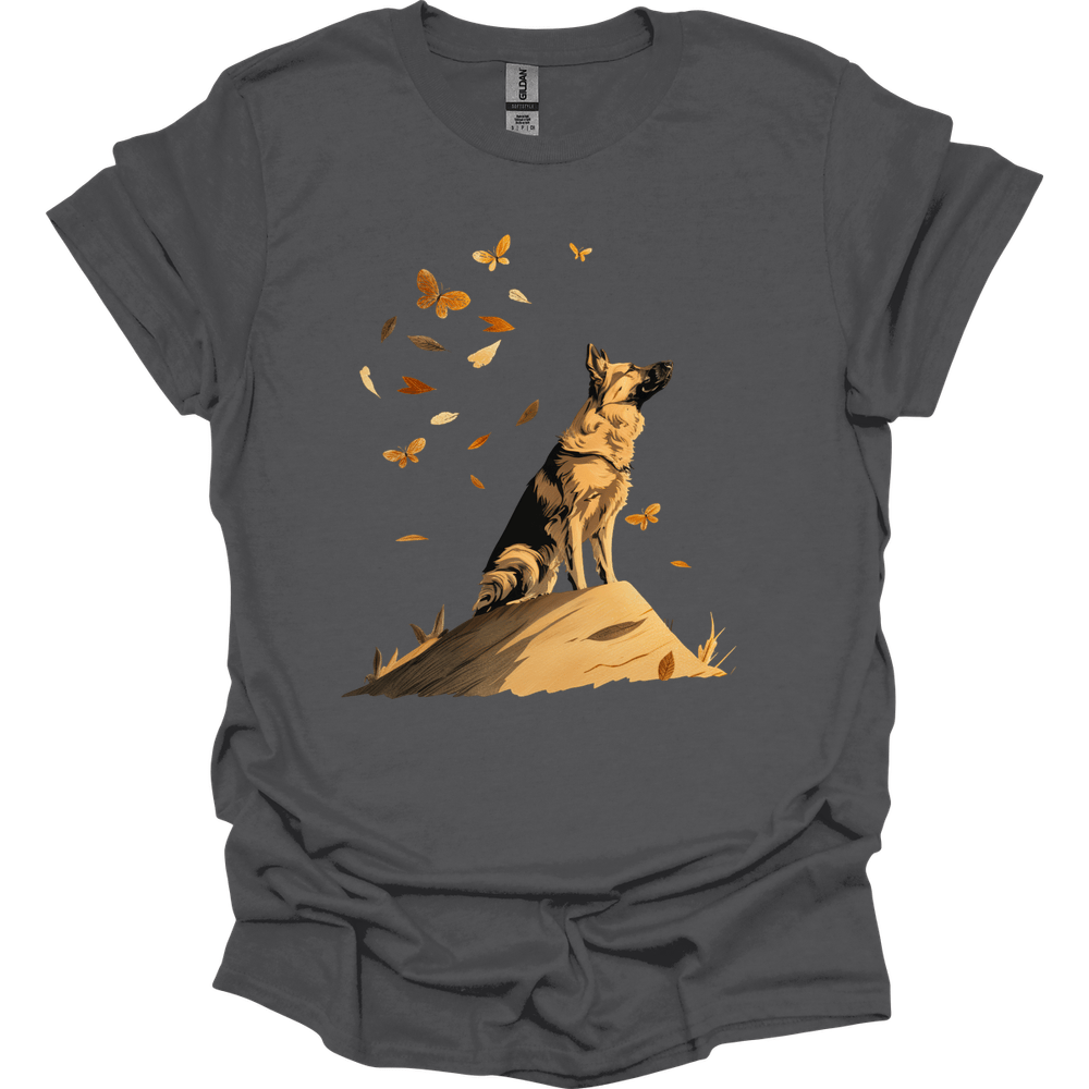 German Shepherd - Fall Dog T-Shirt - Charcoal