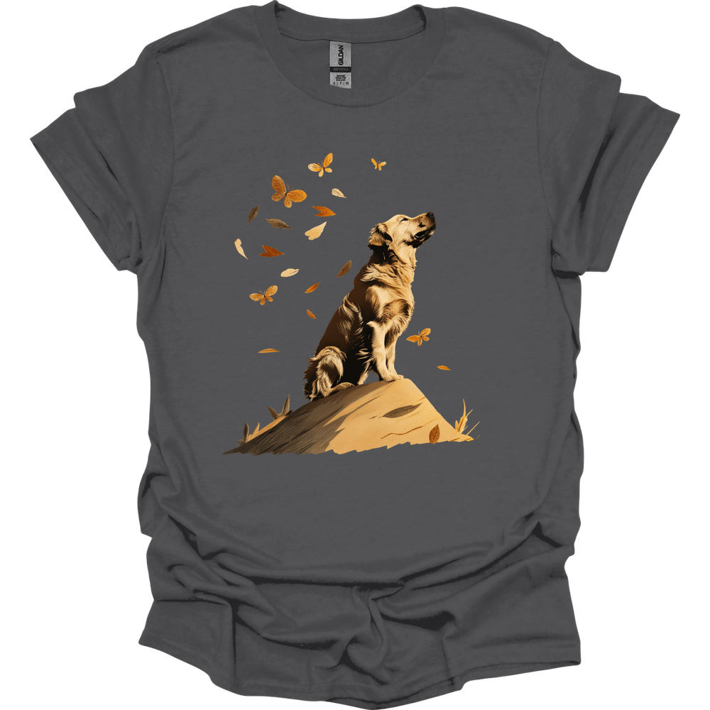 Golden Retriever - Fall Dog T-Shirt - Charcoal